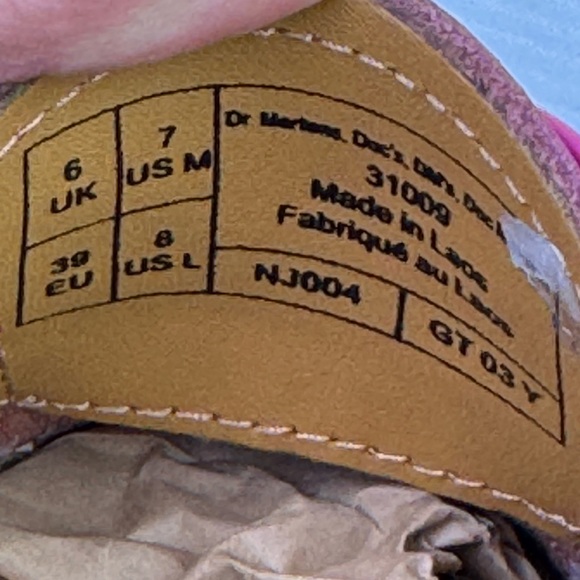 Dr Doc Martens Classic 1461 31009 Pink Oxford Shoes Unisex Women’s 8 Man 7 3-eye - Picture 9 of 16